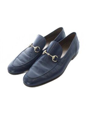 Gucci Bit Loafer Leather 7.5 Navy Blue